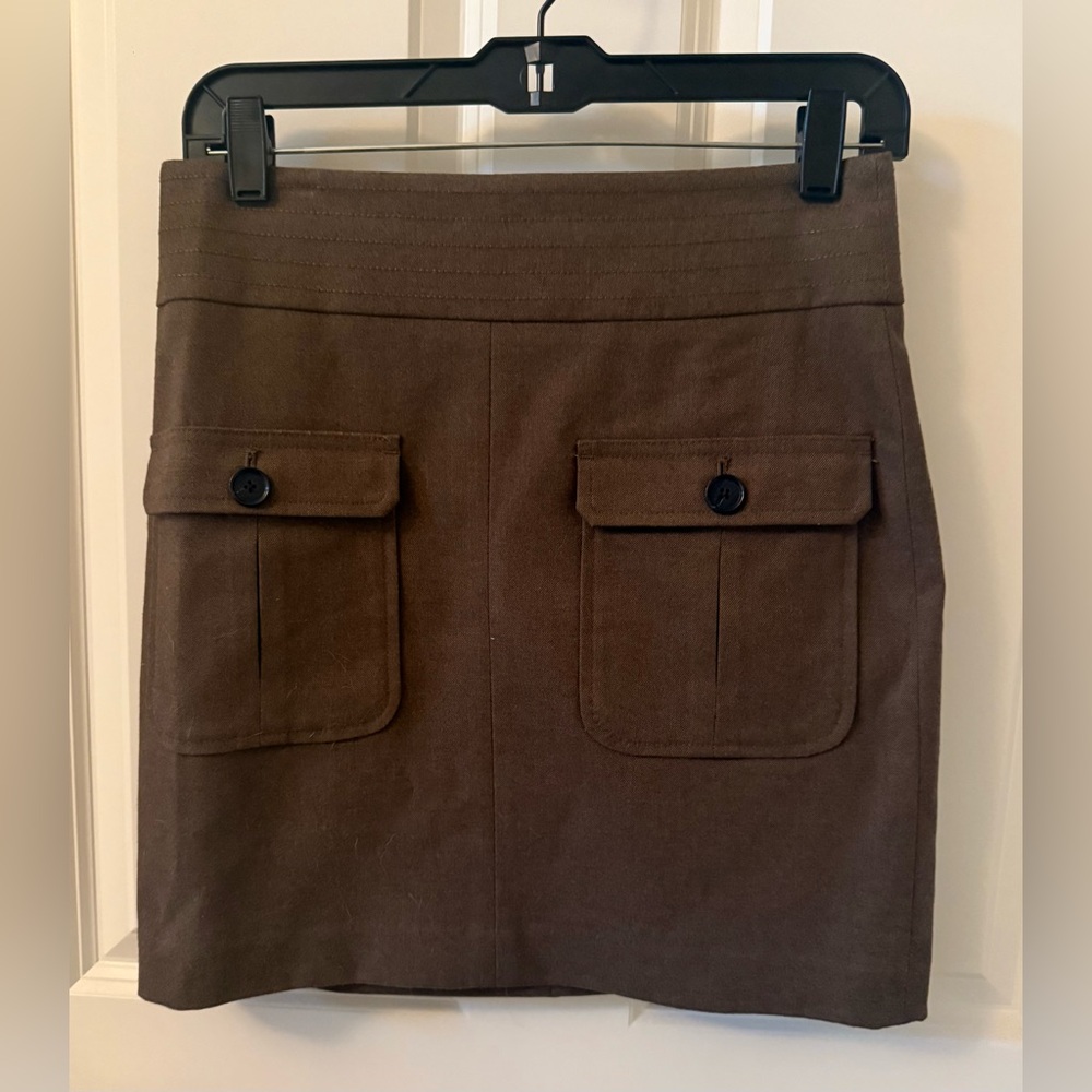 LOFT Brown Mini Skirt with Pockets